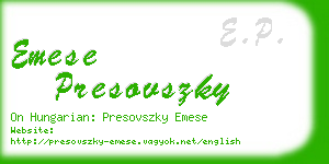 emese presovszky business card